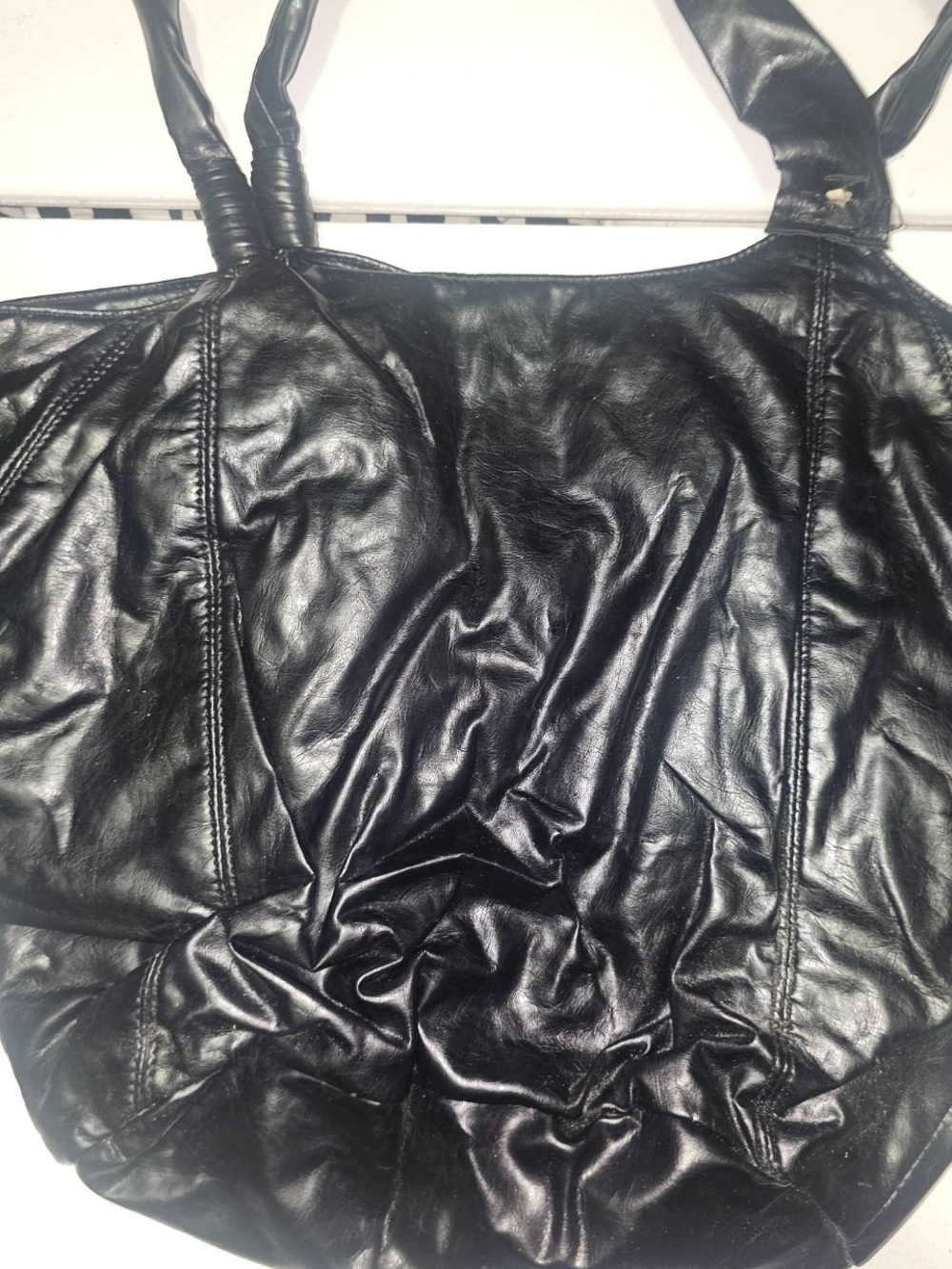 PLAYBOY Black Shoulder Tote with Pink Leopard Accent - Picture 8 of 16